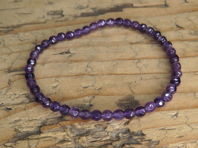 ametyst bransoletka 4mm - szlif fasetkowy