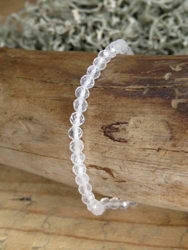 kryształ górski bransoletka 4mm - szlif fasetkowy