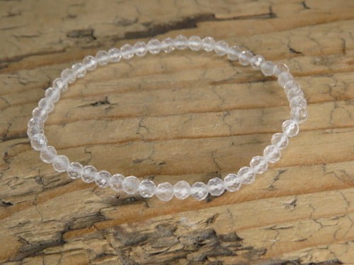kryształ górski bransoletka 4mm - szlif fasetkowy