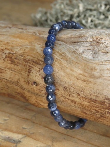 sodalit bransoletka 4mm - szlif fasetkowy