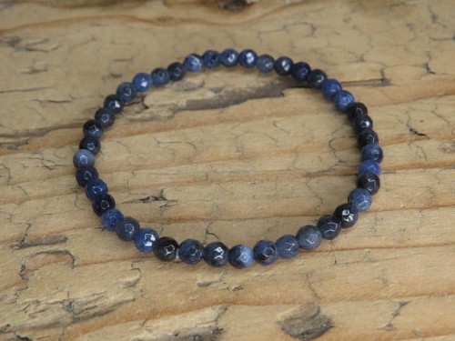 sodalit bransoletka 4mm - szlif fasetkowy