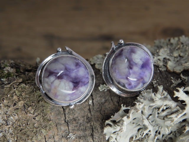 czaroit naturalny * koczyki