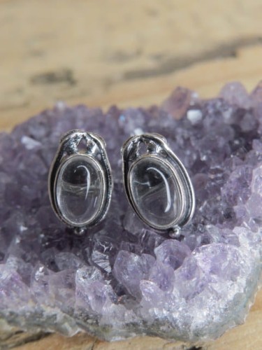 kryształ górski * kolczyki sztyfty