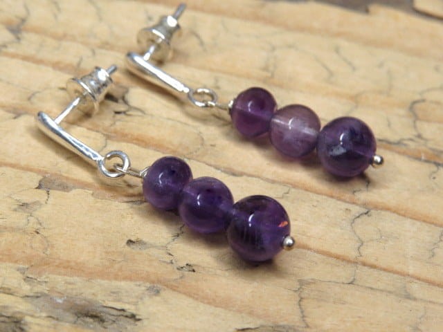 ametyst* kolczyki srebrne