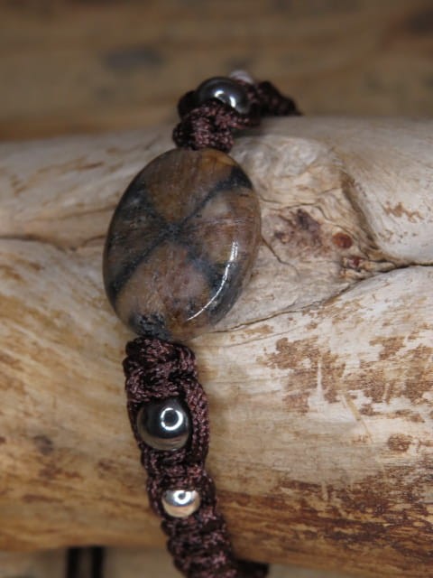 chiastolit i hematyt - bransoleta ochronna