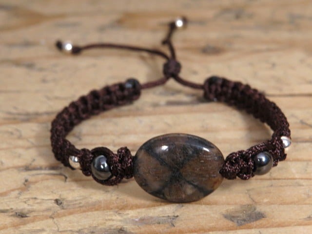 chiastolit i hematyt - bransoleta ochronna