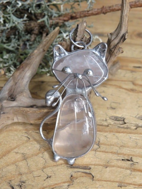 kryształ górski * wisior kot