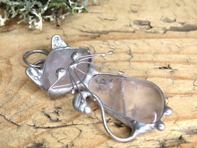 kryształ górski * wisior kot