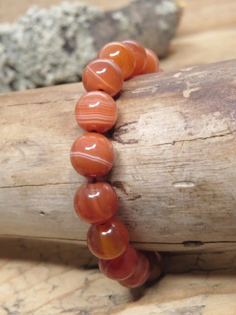 agat pomarańczowy * bransoletka z kulek