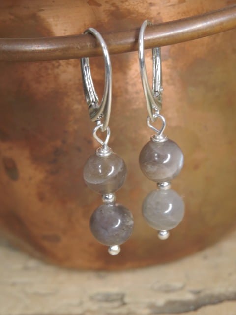 kamień księżycowy * kolczyki