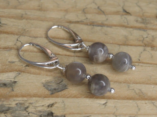 kamień księżycowy * kolczyki