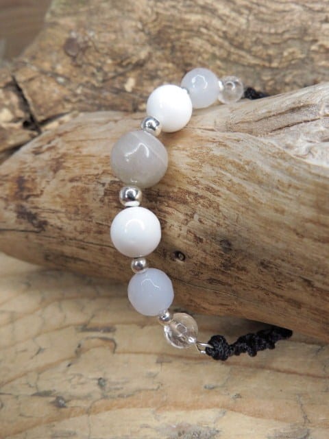 Kamienie dla znaku zodiaku Rak * bransoletka zodiakalna makrama