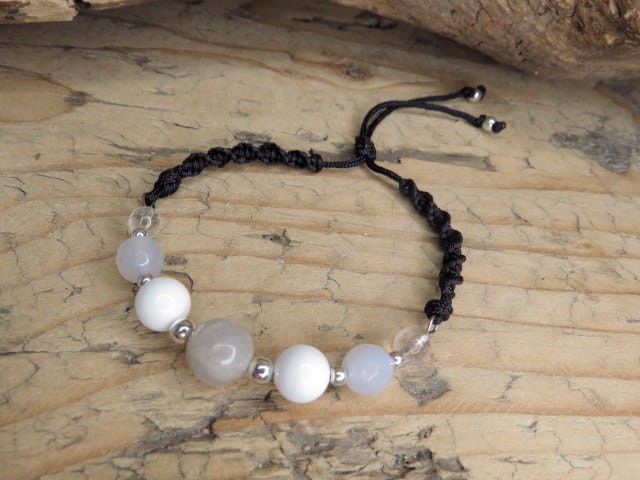 Kamienie dla znaku zodiaku Rak * bransoletka zodiakalna makrama