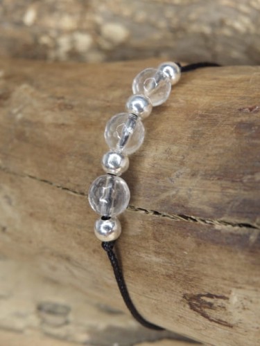 kryształ górski * czakra korony * bransoletka minimalistyczna