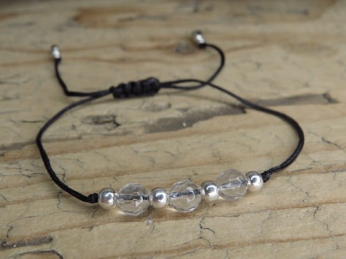 kryształ górski * czakra korony * bransoletka minimalistyczna