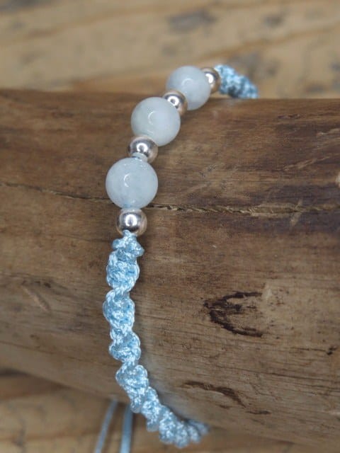 akwamaryn * bransoletka makrama