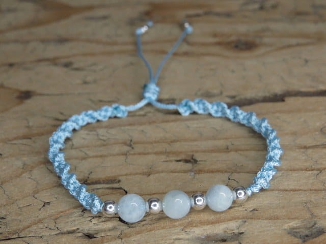 akwamaryn * bransoletka makrama