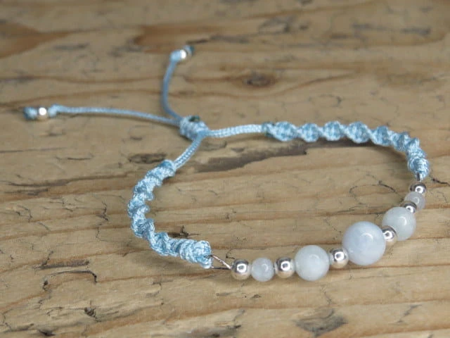 akwamaryn * bransoletka makrama