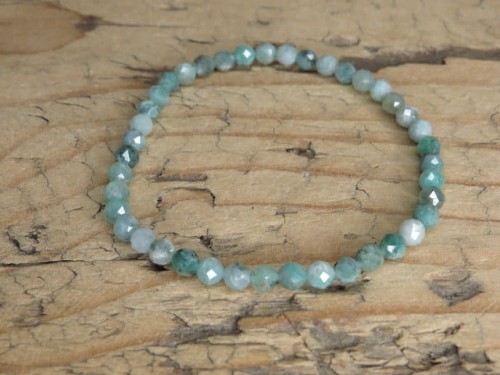 szmaragd * bransoletka 4mm - szlif fasetkowy