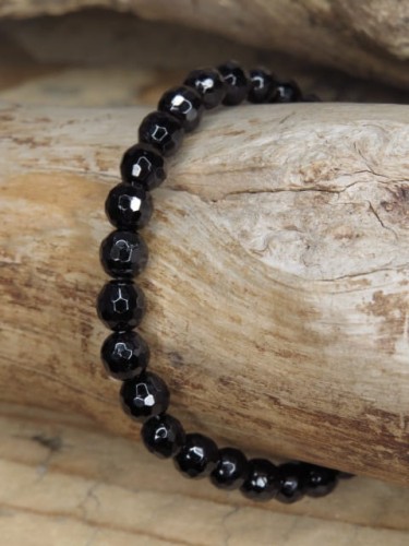 turmalin czarny * bransoletka 6mm szlif fasetkowy