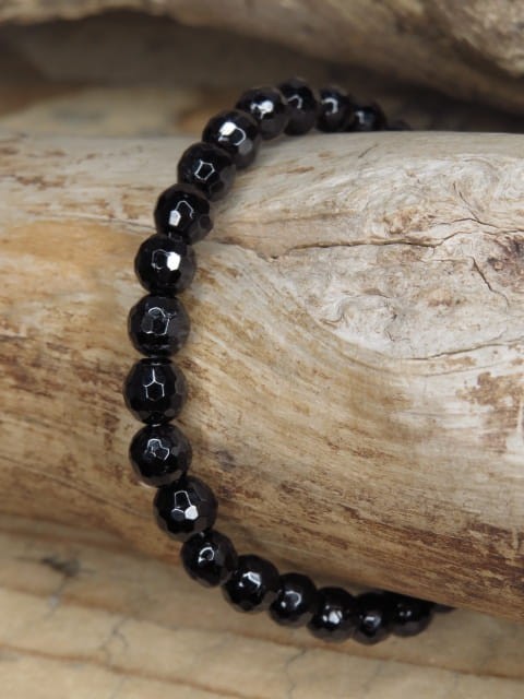 turmalin czarny * bransoletka 6mm szlif fasetkowy