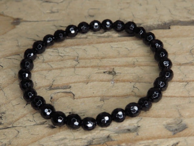 turmalin czarny * bransoletka 6mm szlif fasetkowy