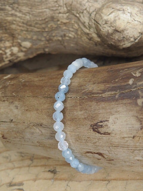 akwamaryn * bransoletka 4mm - szlif fasetkowy