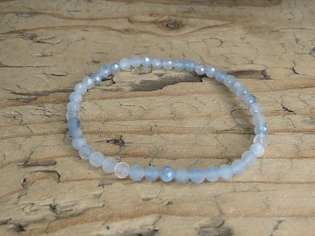 akwamaryn * bransoletka 4mm - szlif fasetkowy