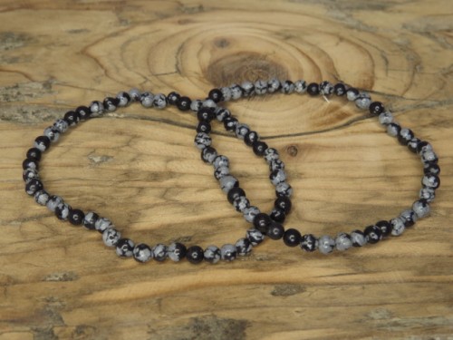 obsydian śnieżny * bransoletka 4mm
