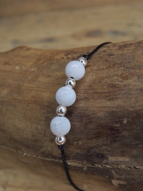 chalcedon - czakra gardła * bransoletka minimalistyczna