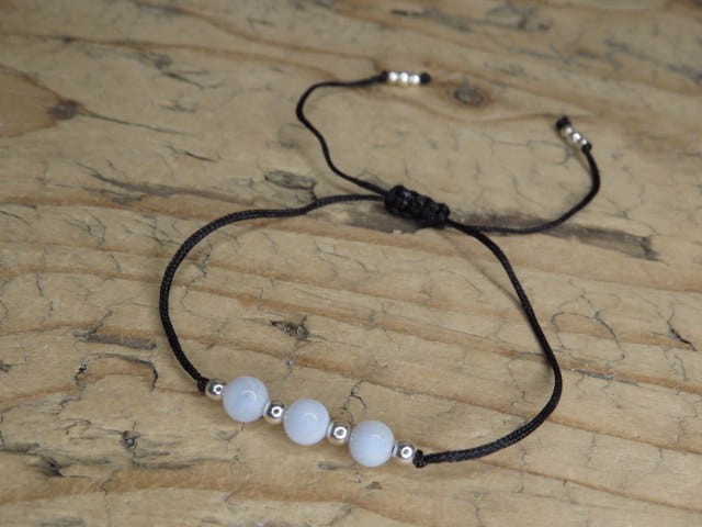 chalcedon - czakra gardła * bransoletka minimalistyczna