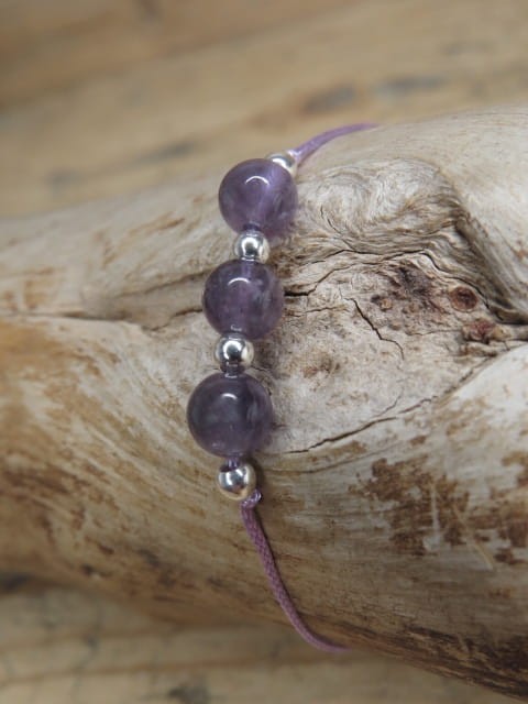 ametyst * czakra korony, czakra trzeciego oka * bransoletka minimalistyczna