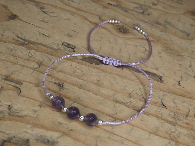 ametyst * czakra korony, czakra trzeciego oka * bransoletka minimalistyczna