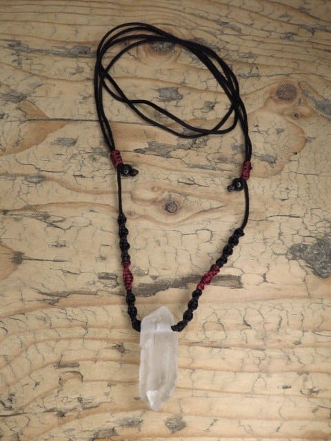 kryształ górski amulet ochrona i energia * naszyjnik makrama