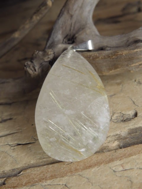 łezka z kwarcu rutylowego * wisiorek