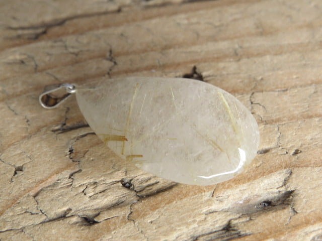 łezka z kwarcu rutylowego * wisiorek