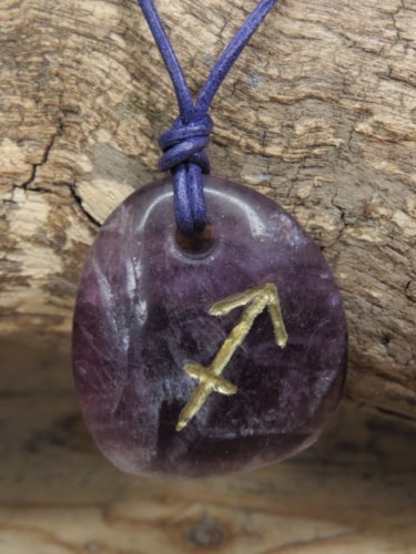 Strzelec - znak zodiaku - fluoryt wisior