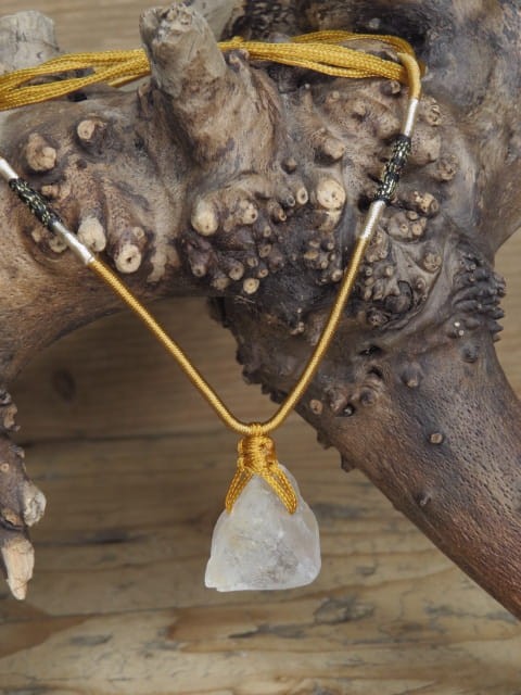 fluoryt bezbarwny naszyjnik etno