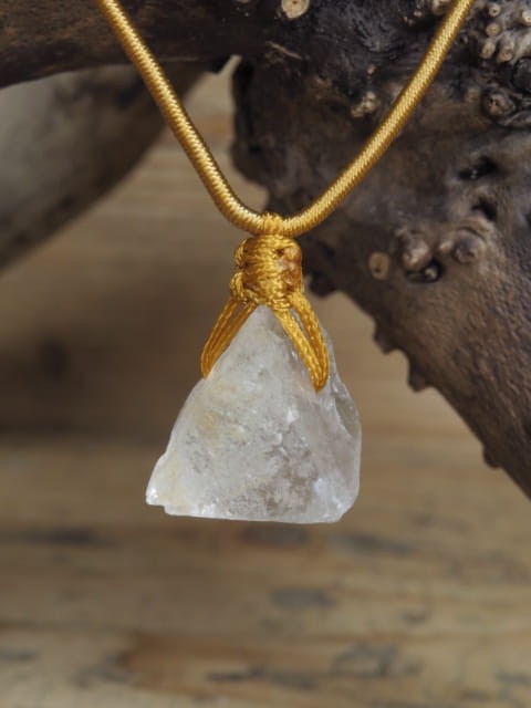 fluoryt bezbarwny naszyjnik etno