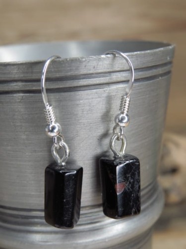 turmalin czarny * kolczyki