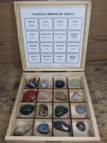 Zestaw polerowanych minerałów kolekcjonerskich