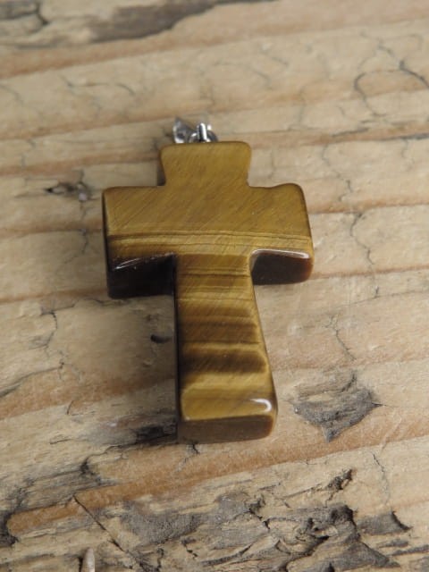 tygrysie oko * wisior krzyżyk