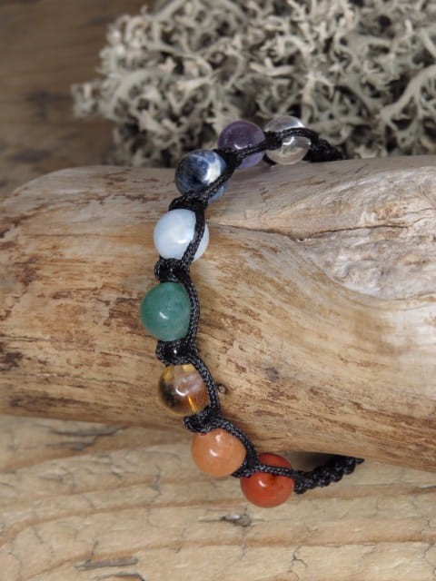 bransoletka Siedem Czakr * 7 czakr * biżuteria czakralna makrama