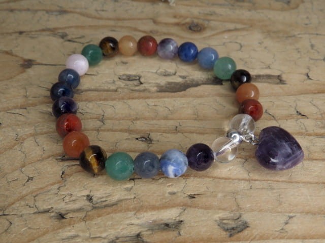 Bransoletka Siedem Czakr * ametystowe serce