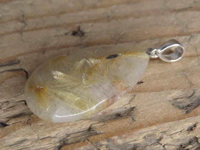 łezka z kwarcu rutylowego * wisiorek