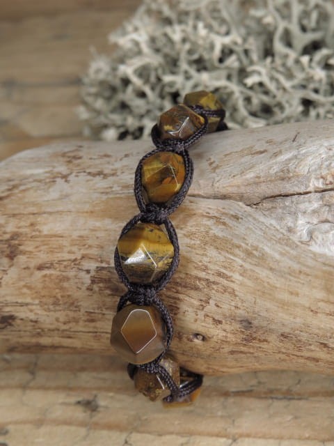 tygrysie oko * czakra splotu słonecznego * bransoletka pleciona makrama