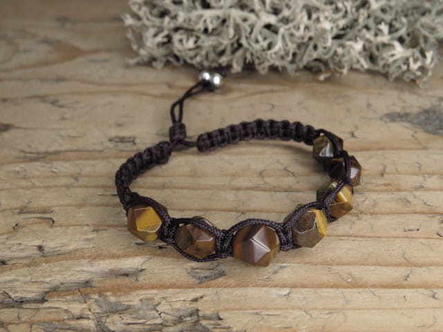 tygrysie oko * czakra splotu słonecznego * bransoletka pleciona makrama