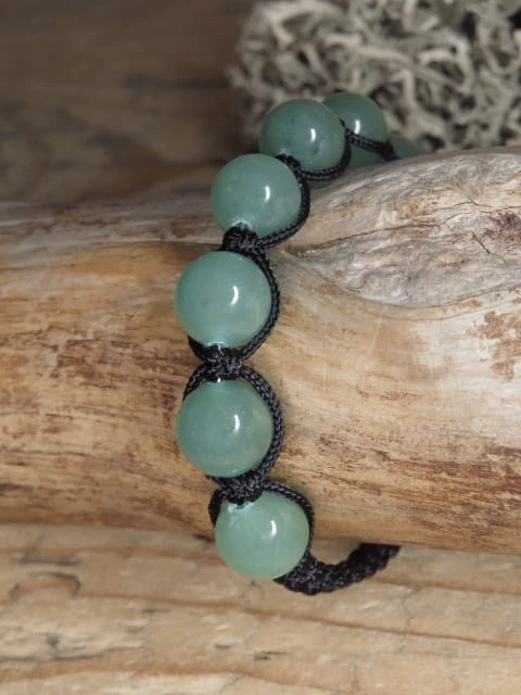 awenturyn * czakra serca* bransoletka pleciona makrama
