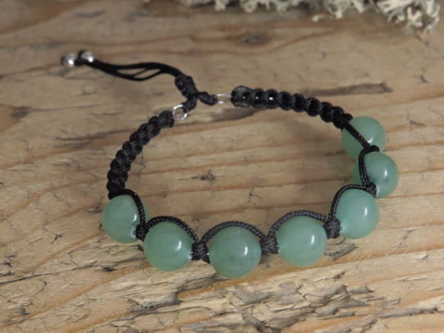 awenturyn * czakra serca* bransoletka pleciona makrama