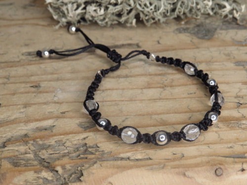 kryształ górski * bransoletka makrama